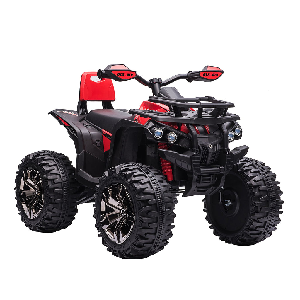 Kids ATV 12V Ride on Car with Music Realistic Headlights Wheels Rechargeable Electric Red