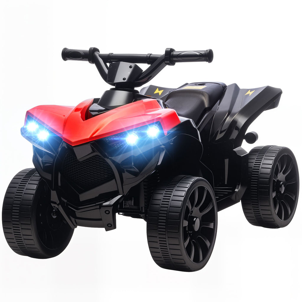 Kids ATV 4 Wheeler, 6V Electric Ride on Car with Music and LED Headlights, Indoor Outdoor Toy Car for 18-56 months, Red