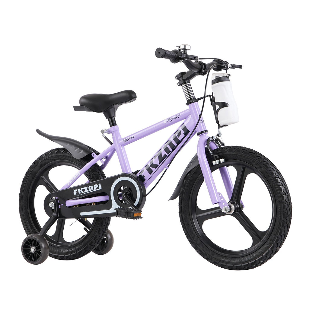 Kids Bike 16 Inch – High Carbon Steel Frame, Magnesium Alloy Wheels, Training Wheels with Night Glow, Adjustable Seat, Water Bottle – Girls & Boys Bicycle Ages 3-9, Toddler Bike