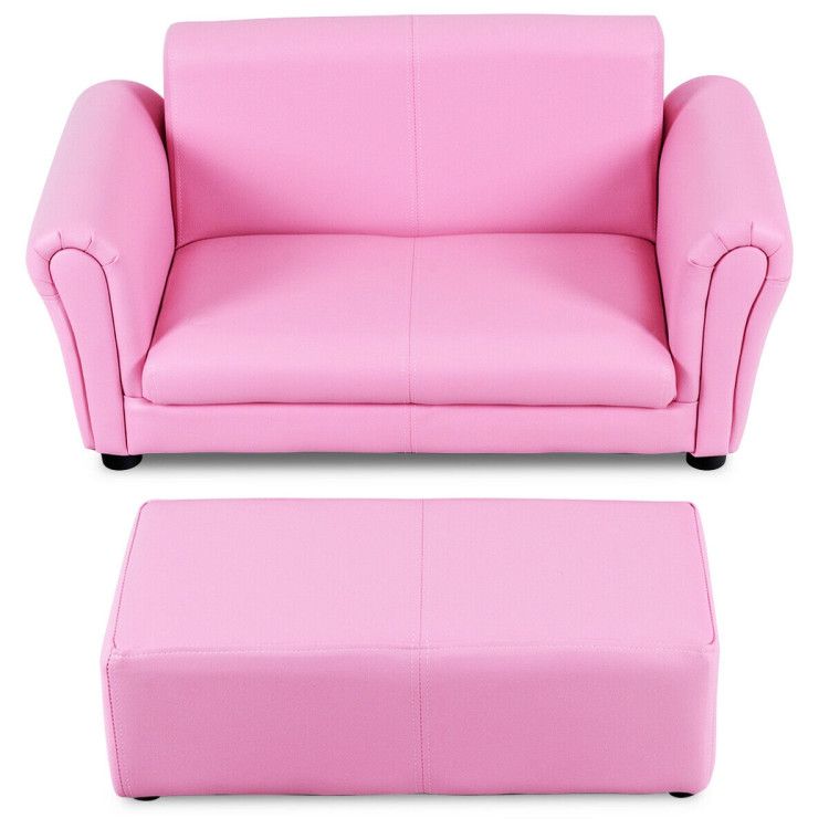 Kid's Double Couch Lounge sofa with Ottoman