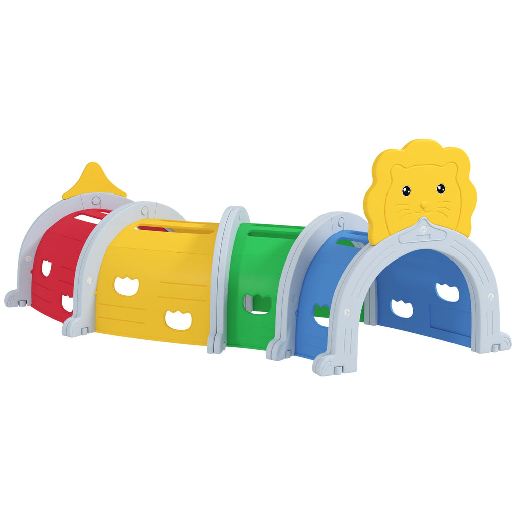 Kids Play Tunnel for Children 3-6 Years to Crawl and Climb, Playground Tunnel, Lion Design