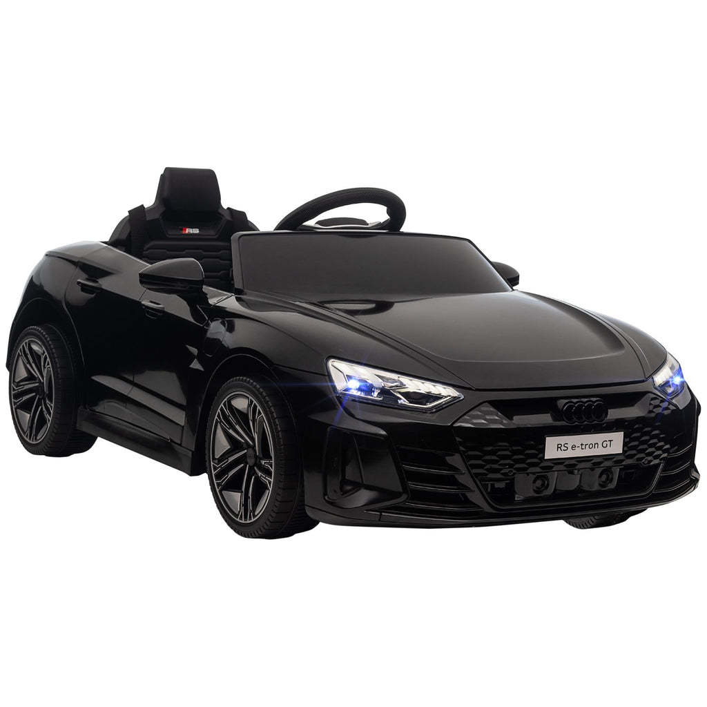 Kids Ride-On Car, Black, 12V Electric, 3.1 MPH, Suspension, for Ages 3-5, Horn Honking