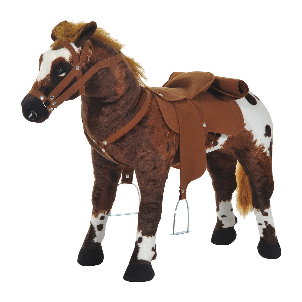 Kids Ride On Horse for Toddlers 3-5, with Realistic Sound, Stuffed Animal Horse Toy for Kids with Padding, Soft Feel, Brown