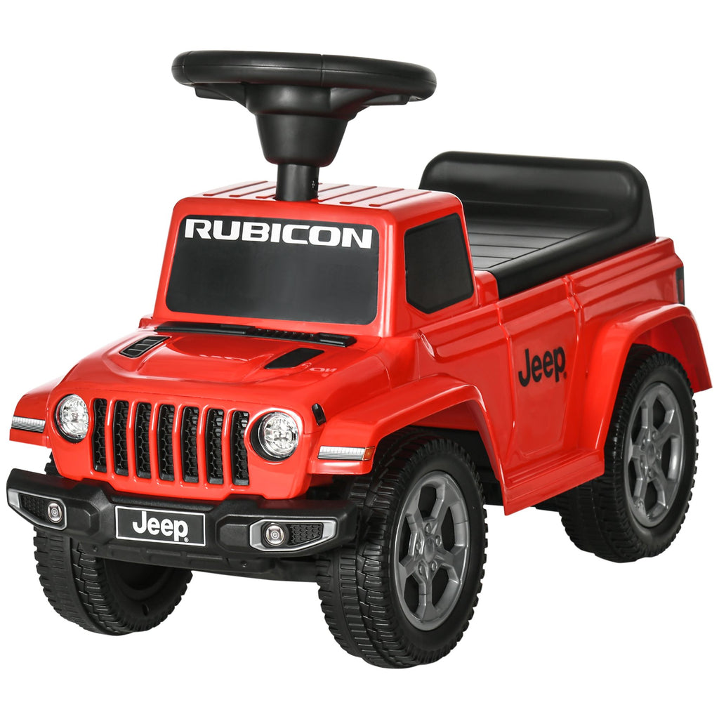 Kids Ride on Push Car, with Engine Sounds & Under-Seat Storage, Foot-to-Floor Ride on Sliding Car with Horn, Sit and Scoot Ride on Toy, Ages 1.5-3 Years, Red