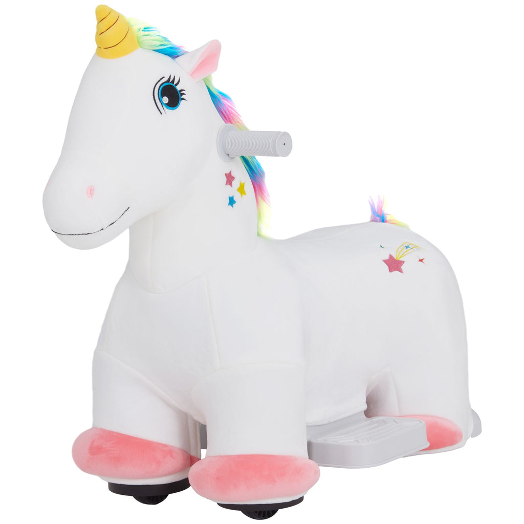 Kids Ride on Unicorn, 6V Battery Powered Electric Ride on Animal Toy w/ Music Forward, Foot Pedal for Aged 18-36 Months