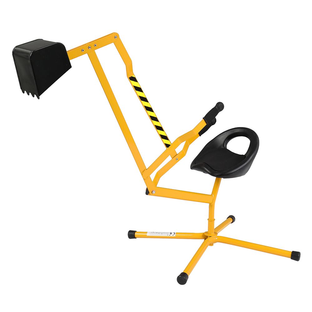 Kids Sand Digger Ride On With 360°Rotatable Seat And Metal Base, Outdoor Ride On Excavator Toy For Kids Yellow