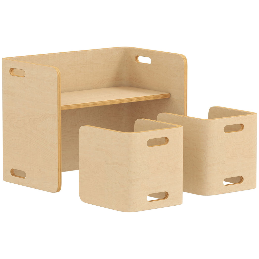 Kids Table and Chair Set, Height Adjustable Toddler Table and Chair Set for Kids Ages 3-8, Play, Learning, Natural