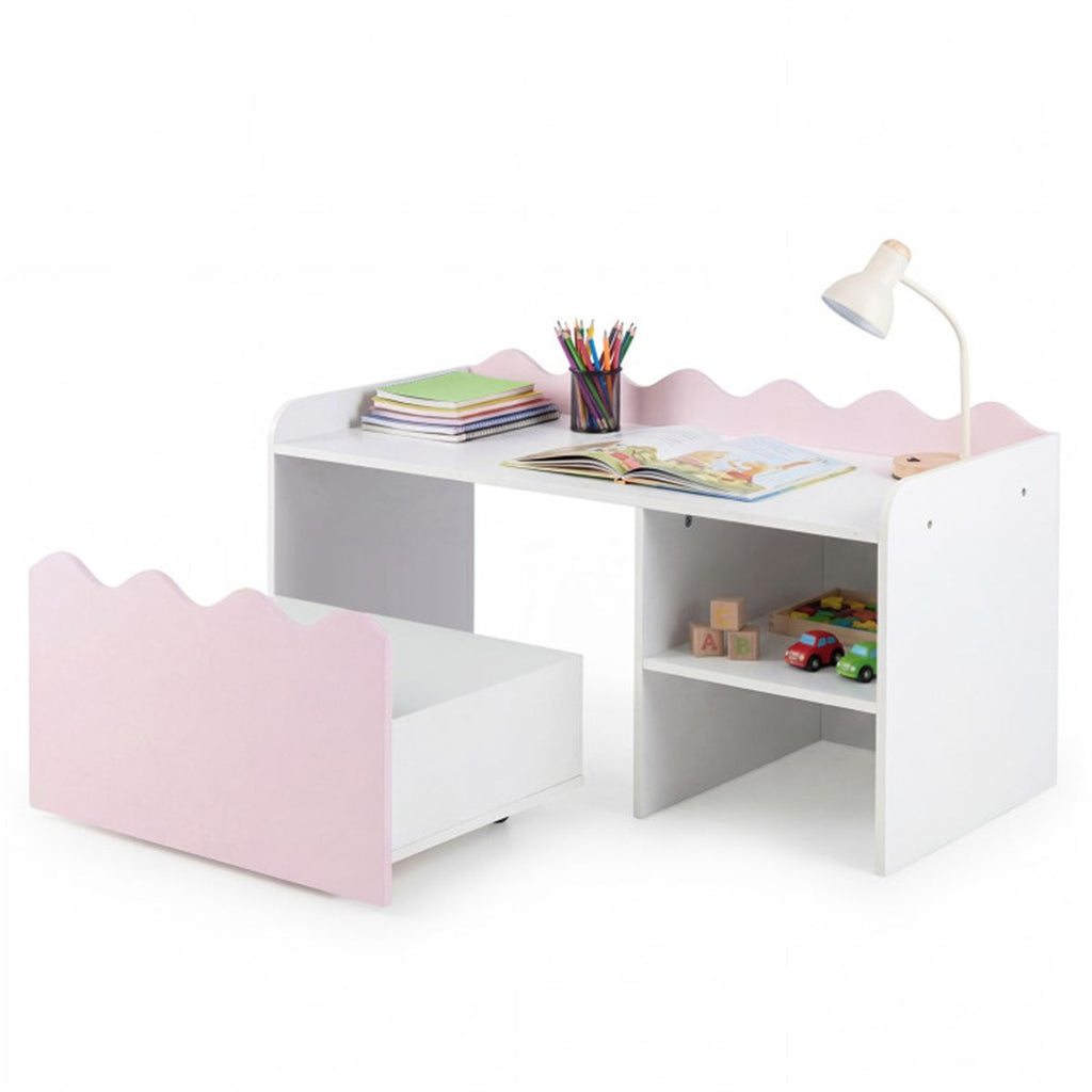 Kids Toy Storage Organizer with Movable Drawer & Anti-Tipping Kit for Playroom Nursery - Pink