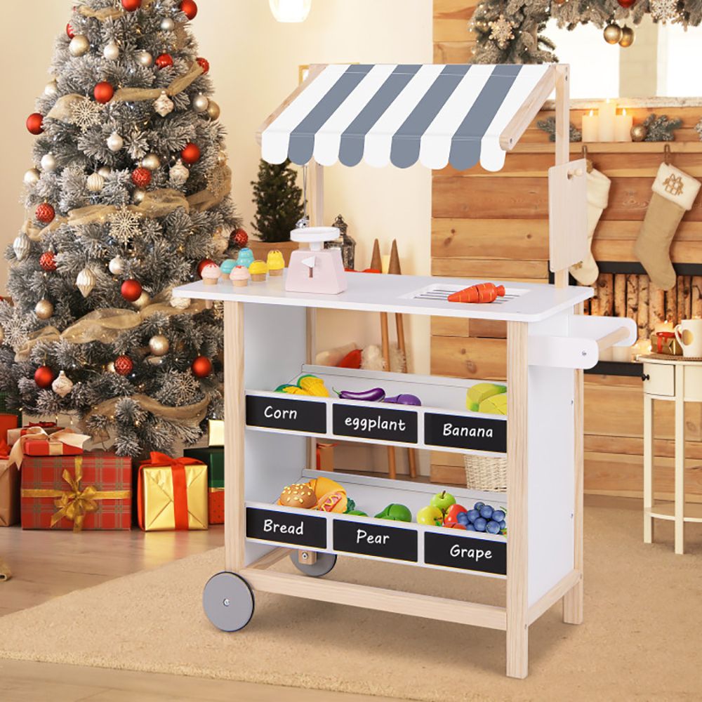 Kids Wooden Ice Cream Cart with Chalkboard and Storage for over 3 Years Old - Gallery View 2 of 11
Kids Wooden Ice Cream Cart with Chalkboard and Storage for over 3 Years Old