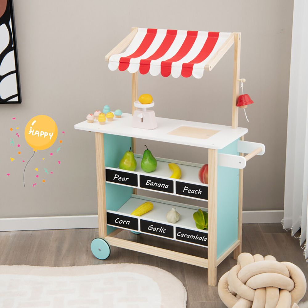 Kids Wooden Ice Cream Cart with Chalkboard and Storage for over 3 Years Old - Gallery View 2 of 11
Kids Wooden Ice Cream Cart with Chalkboard and Storage for over 3 Years Old