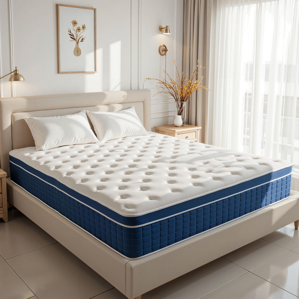 King Size Mattress in a Box 14 Inch Memory Foam Hybrid Mattress with Pocketed Springs Medium Firm Support Motion Isolation Edge Support 60 Night Trial