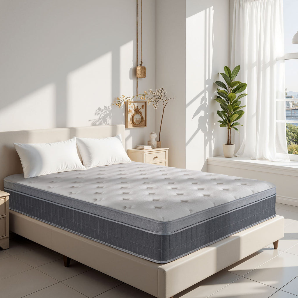 King Size Mattress in a Box 14 Inch Memory Foam Hybrid Mattress with Pocketed Springs Medium Firm Support Motion Isolation Edge Support 60 Night Trial