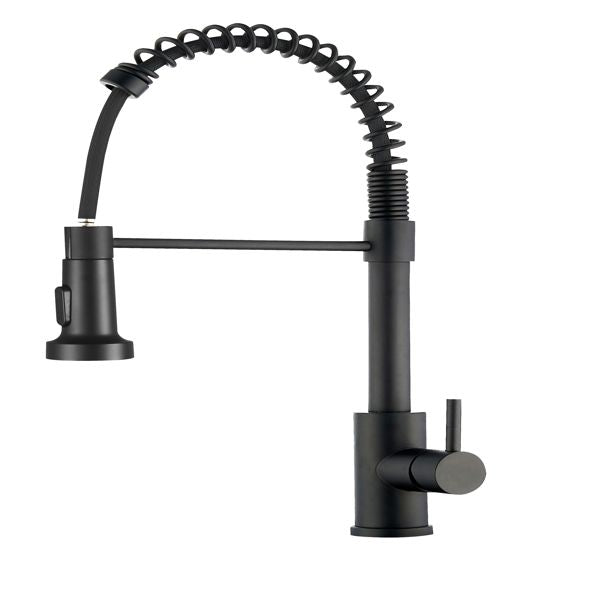 Kitchen Faucet with Pull Down Sprayer Industrial 1 Handle 1 Hole Or 3 Hole Faucet for Farmhouse Camper Laundry Utility Rv Wet Bar Sinks, Stainless Steel, Matte Black[Unable to ship on weekends,usps/fe