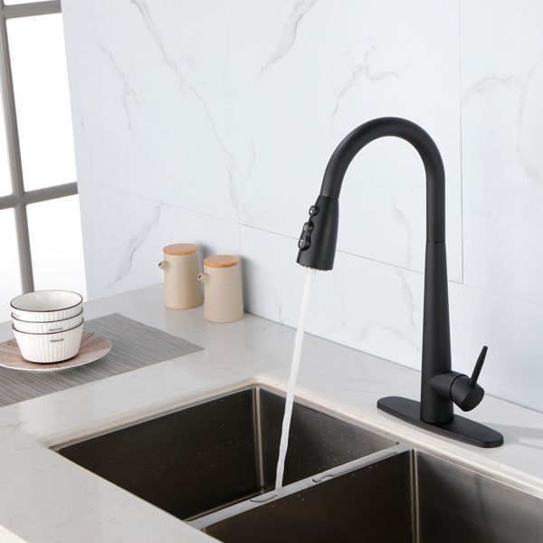 Kitchen Faucets with Pull Down Sprayer; Kitchen Sink Faucet with Pull Out Sprayer; Fingerprint Resistant; Single Hole Deck Mount; Single Handle Copper Kitchen Faucet;