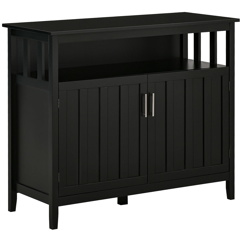Kitchen Sideboard Buffet Cabinet with 2 Doors Adjustable Shelves for Entryway Living Room Black