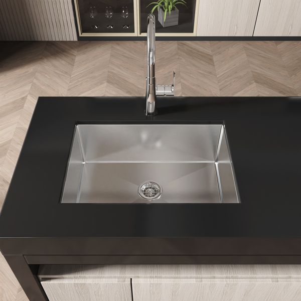 Kitchen Sink 27" x 19" Multifunctional Undermount Workstation Kitchen Sink S304 Stainless Steel Handmade Modern Single Bowl Kitchen Sink (Sink Only)[Unable to ship on weekends]