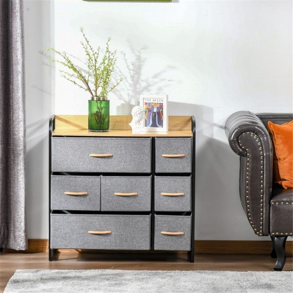 Kitchen Storage Cabinet/Fabric Cabinet-Light Grey