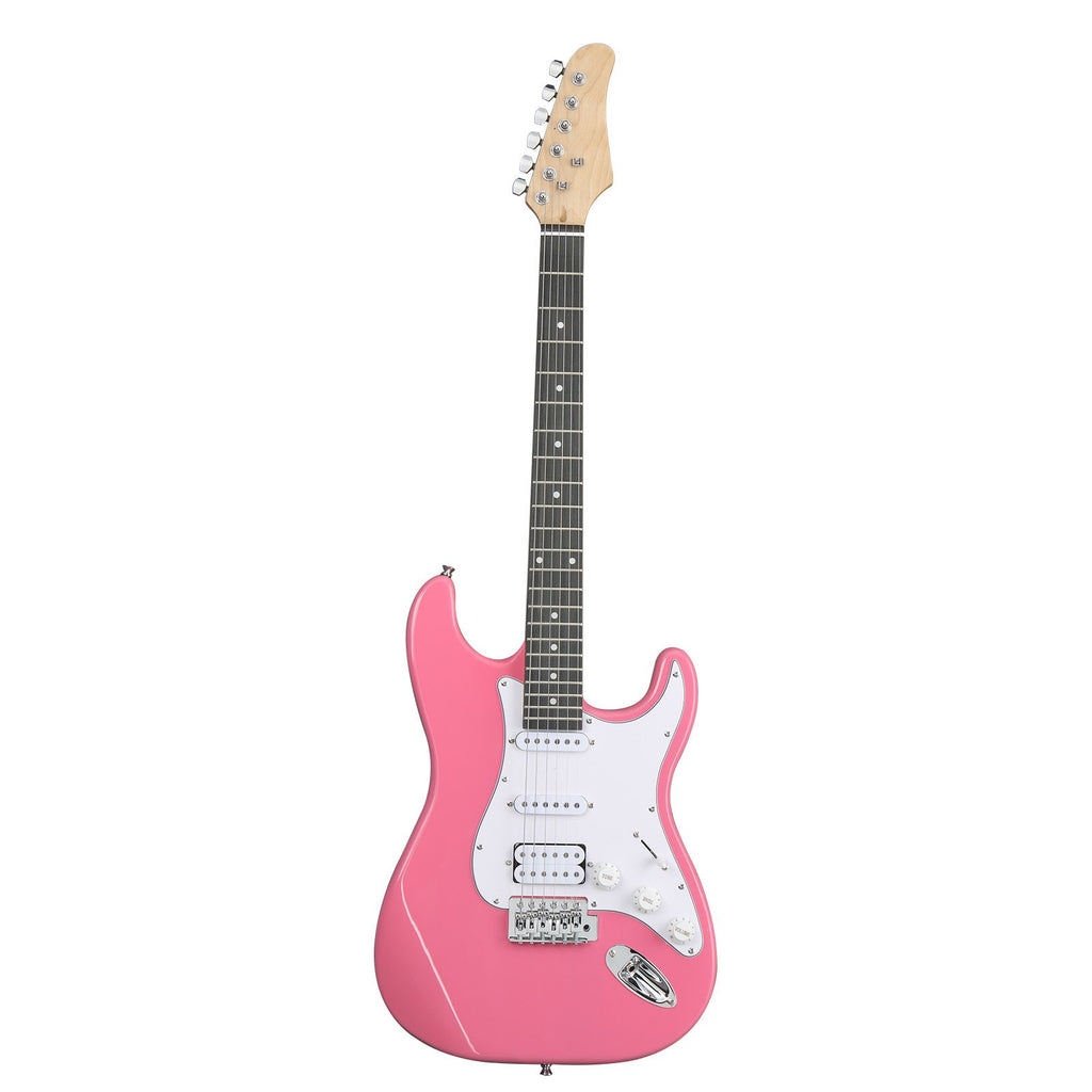 KST Stylish H-S-S Pickup Electric Guitar Kit with 5W AMP Bag Guitar Strap Strings rose red