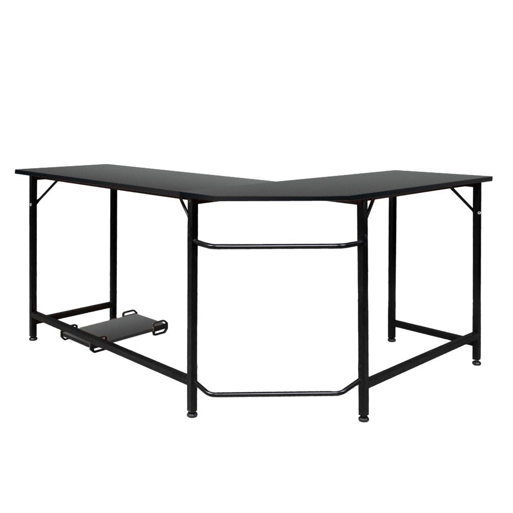 L-Shaped Desktop Computer Desk Black--YS