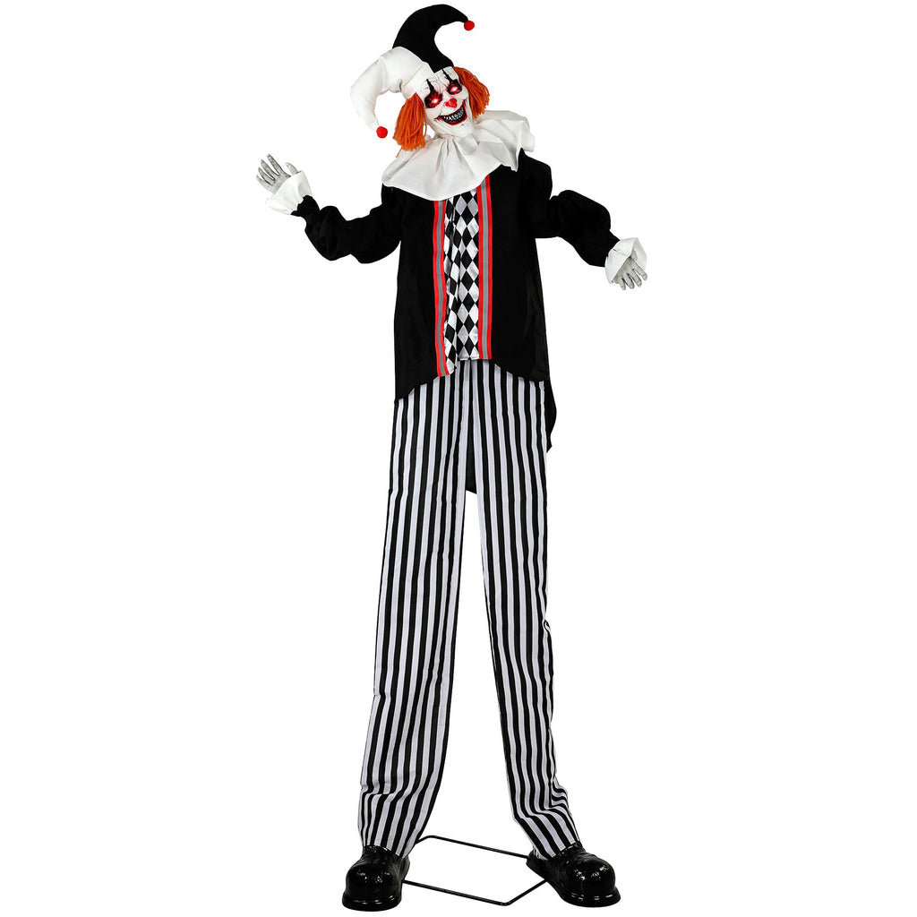 Large Animated Clown Halloween Decorations with Sound Touch Activated, Light Up Eyes, Animated Prop