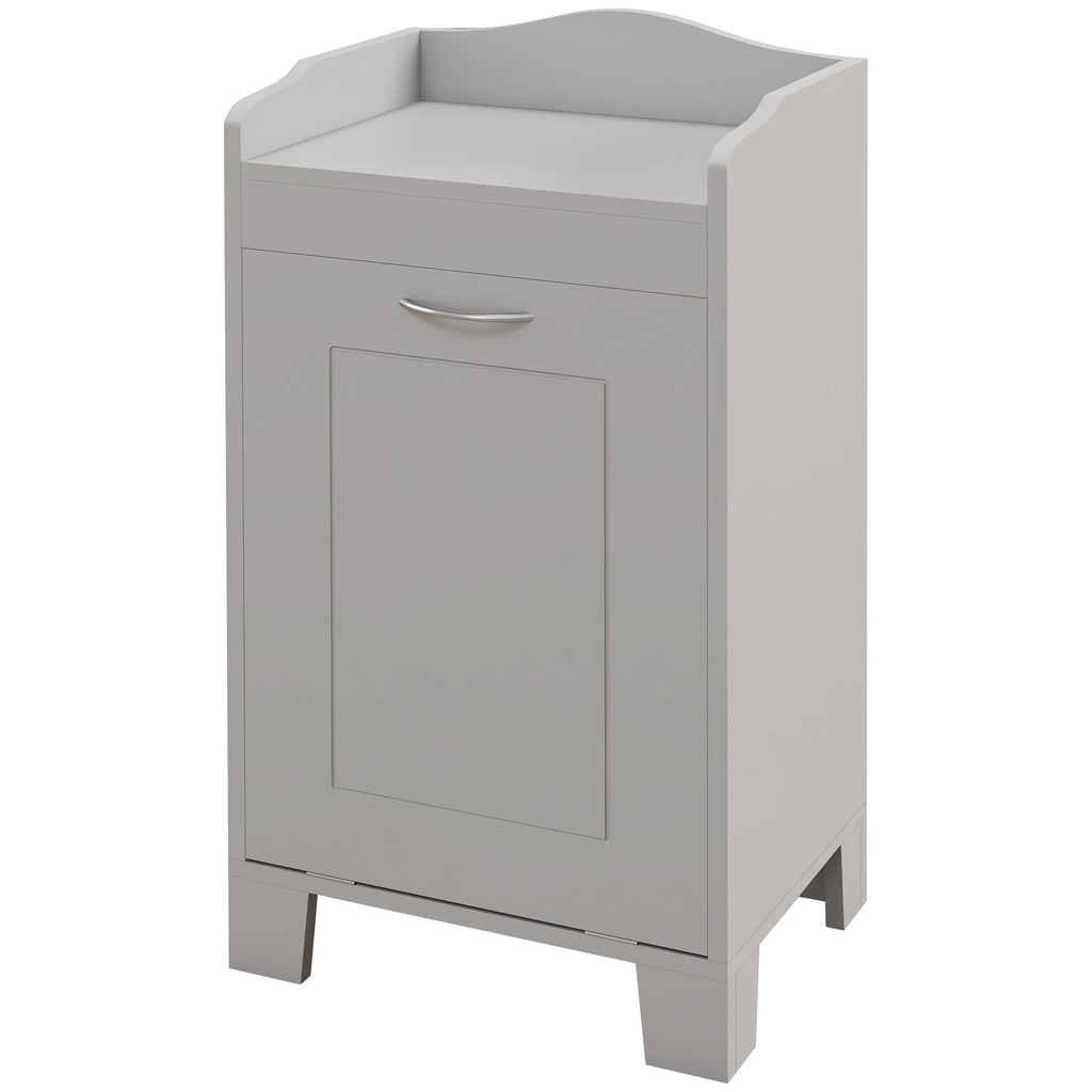 Laundry Storage Cabinet Tilt-out Hamper with Tabletop Compact Design Organizer White