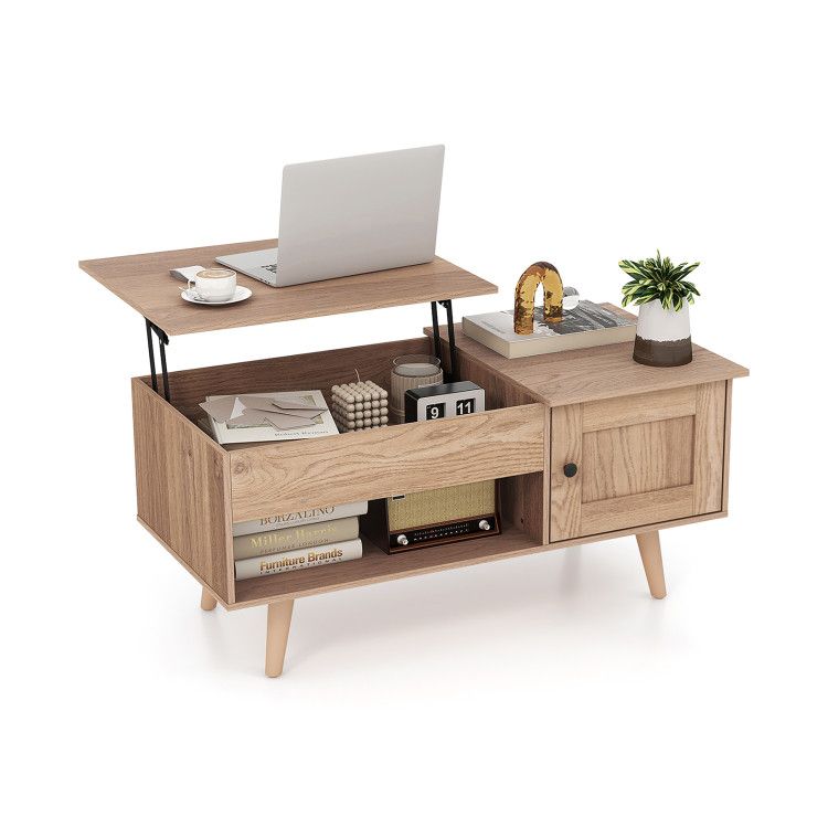 Lift Top Coffee Table with Storage and Hidden Compartment