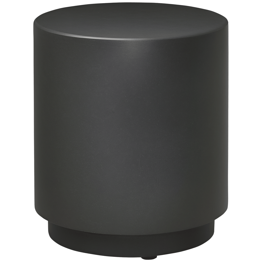 Lightweight Accent Table with Concrete Finish Round Side Table, Dark Gray