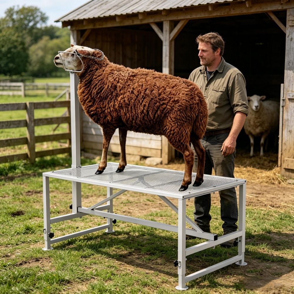 Livestock Stand with Adjustable Height and Metal