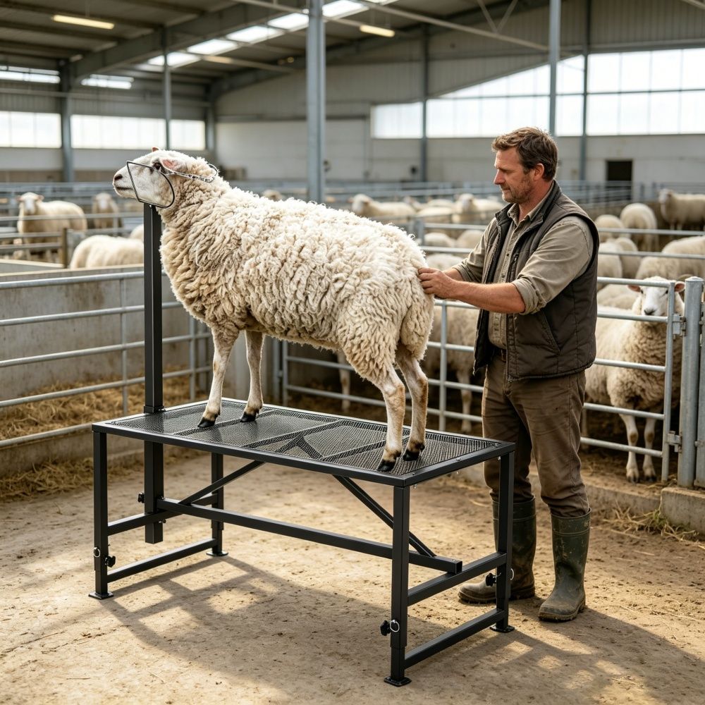 Livestock Stand with Adjustable Height and Metal