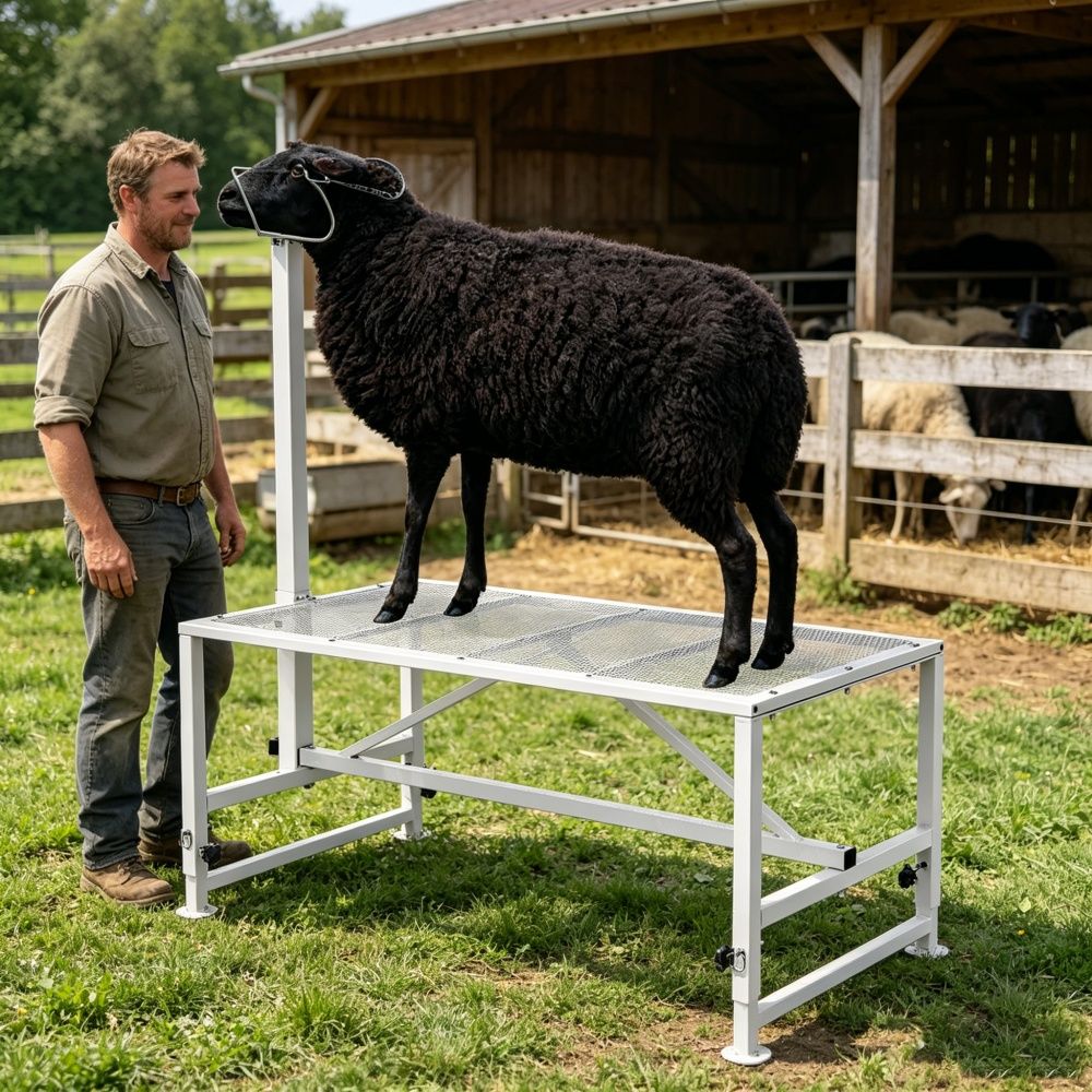 Livestock Stand with Adjustable Height and Metal