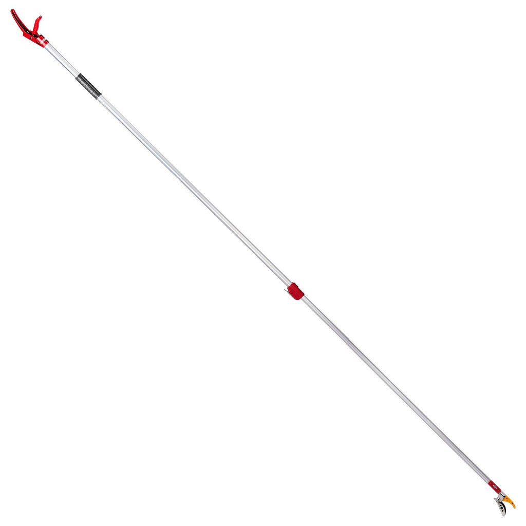 Long Reach Pruner for Garden, Cut & Hold Telescopic Pole Pruner, Fruit Picker Tree Branch Cutter with Lightweight Aluminum Extendable Handle, 7.55-13.1 FT