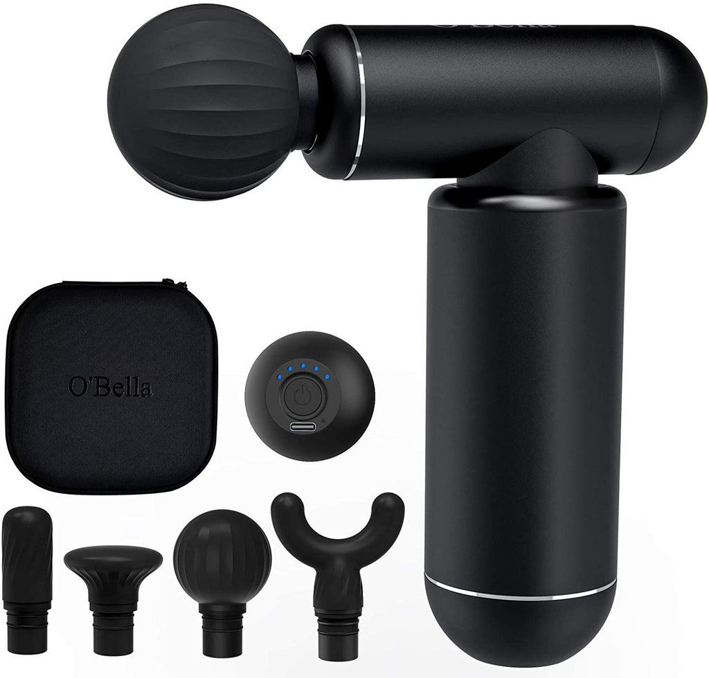 Massage Gun Deep Tissue Percussion Muscle Massager - Metal Handheld Electric Massager for Pain Relief Athletes Quiet Brushless Motor Cordless 1.1 lbs, 5 Speeds & 4 Attachments with Travel Case