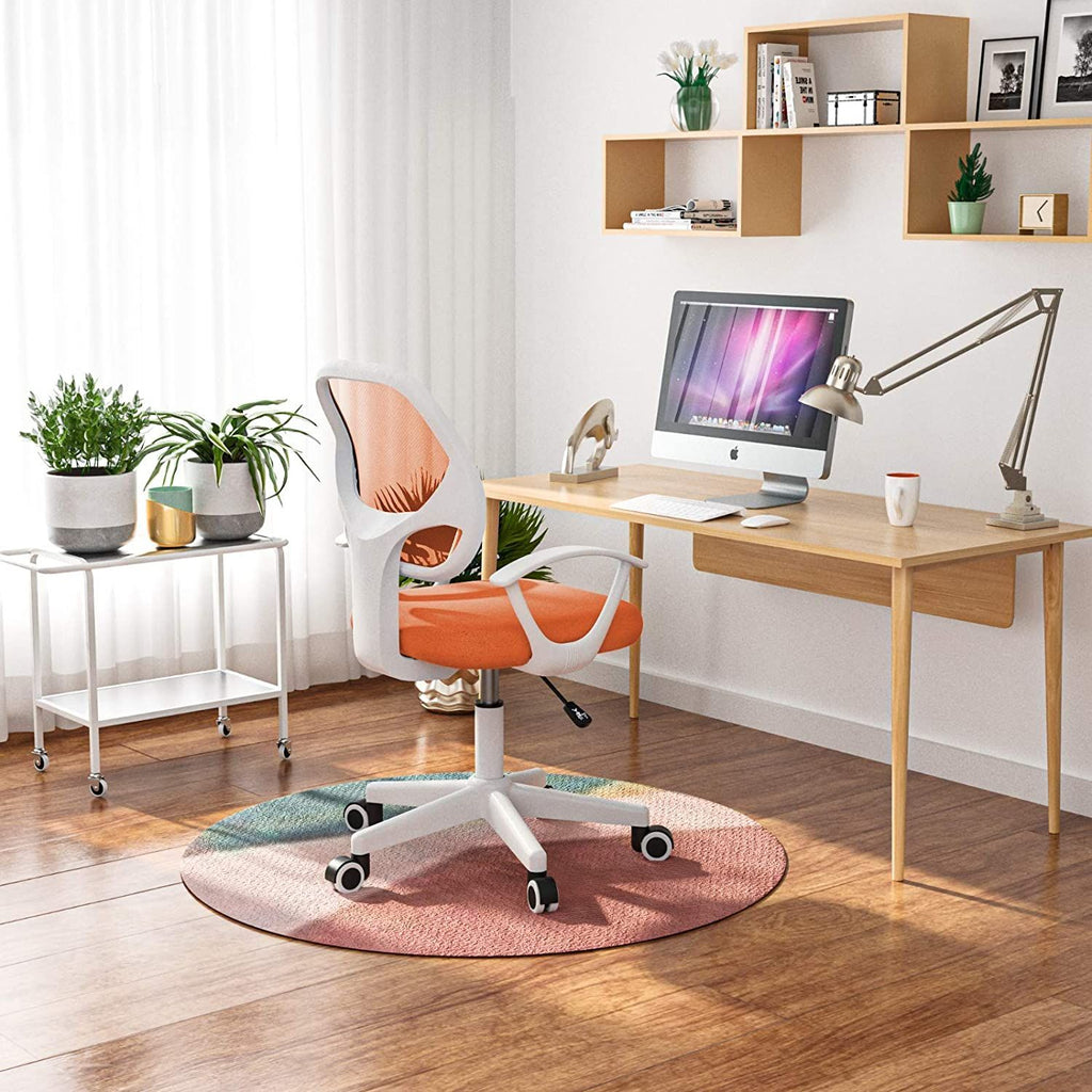 Mecor Kids Desk Chair Teens Computer Chair with Low Back,Arm & Adjustable Swivel Study Chair, Orange--YS