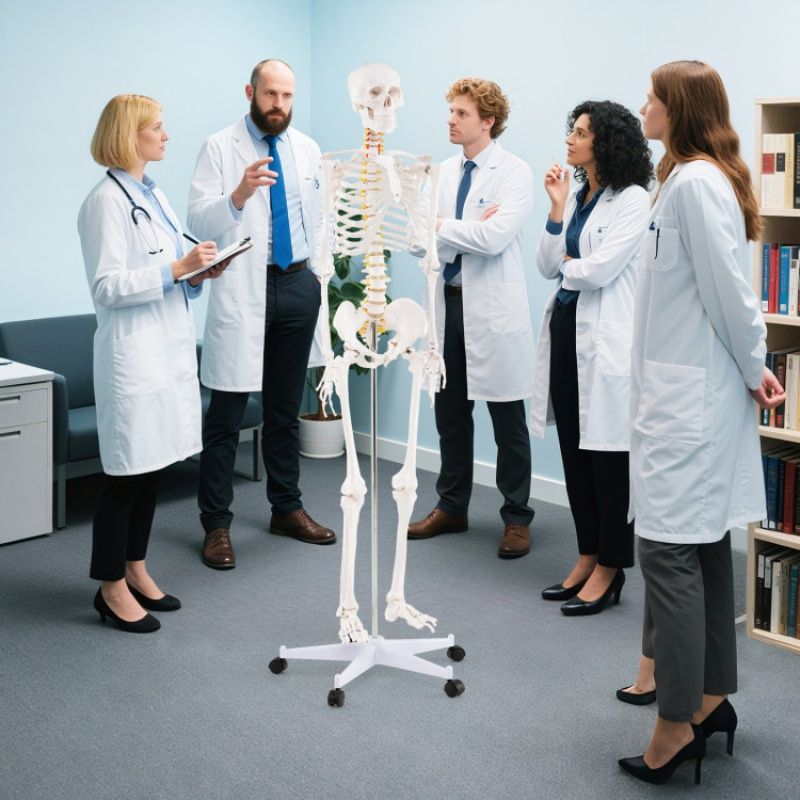 Medical School Human Anatomy Class Life-size Skeleton Model