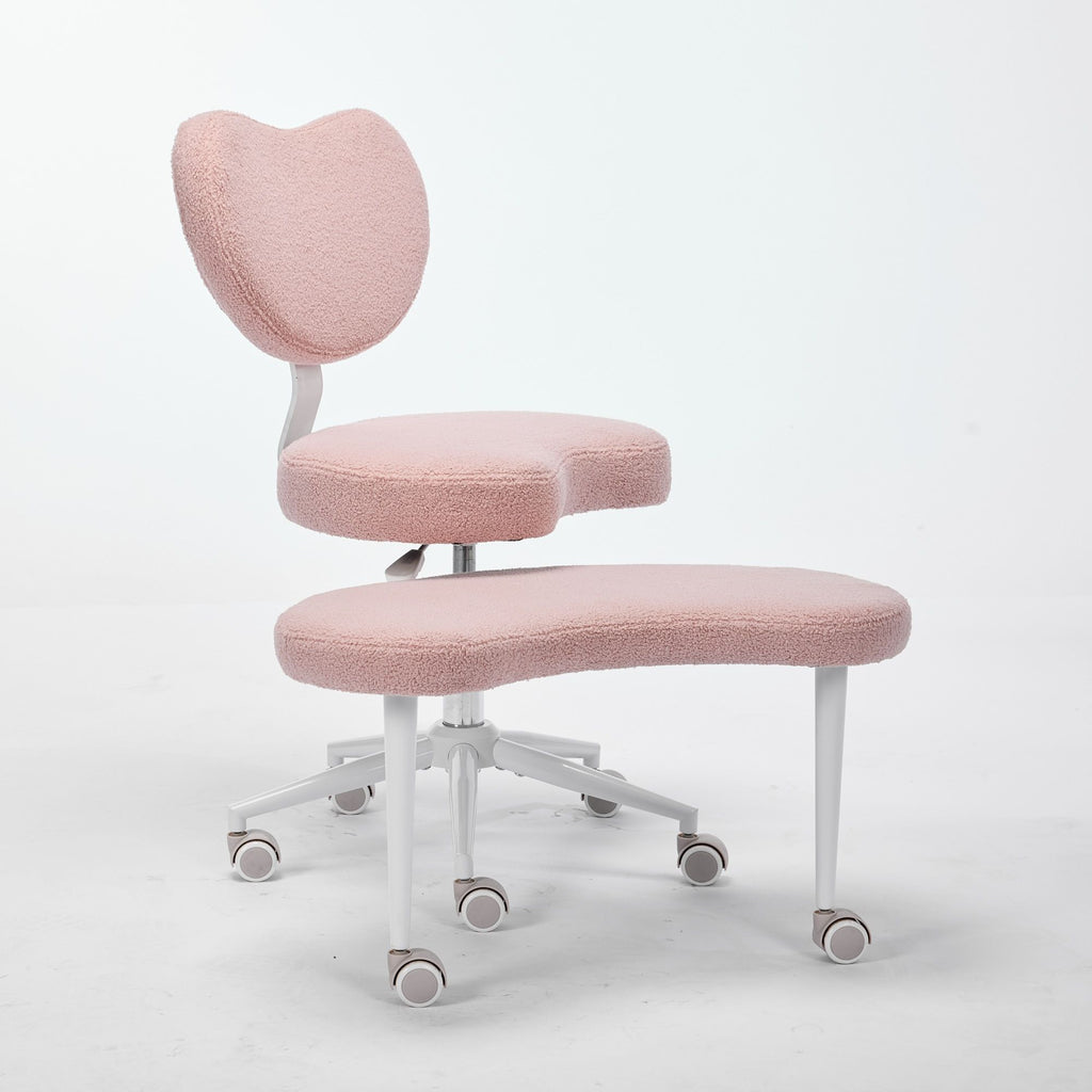 Meditation Chair Plus, Cross Legged Chair with Wheels, ADHD Chair, Criss Cross Desk Chair with Lumbar Support and Adjustable Stool, Flexible Design for Fidgety Sitters, Pink