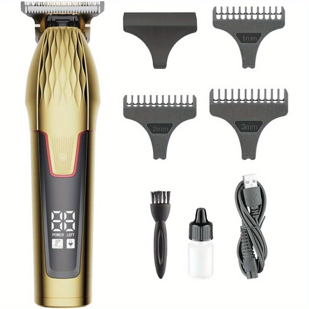 Men's Professional Hair Clipper - Cordless Hair Clipper and Trimmer Set, Used for Hair Cutting and Men's Beauty, LCD Display, Suitable for Gift Giving, Home Use, Hair Salon Use