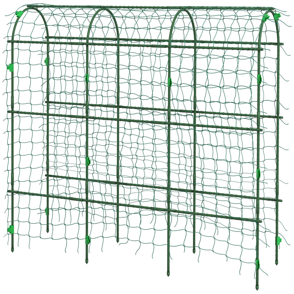 Metal Arch Trellis for Climbing Plants A-Frame with Net Outdoor Garden Green 17 x 72 x 72