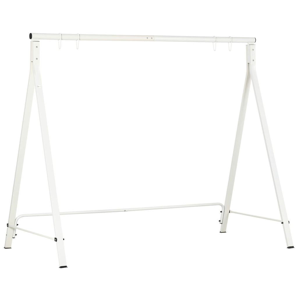 Metal Porch Swing Stand, Heavy Duty Swing Frame, Hanging Chair Stand, 660 LBS Weight Capacity, for Backyard, Patio, Lawn & Playground, White