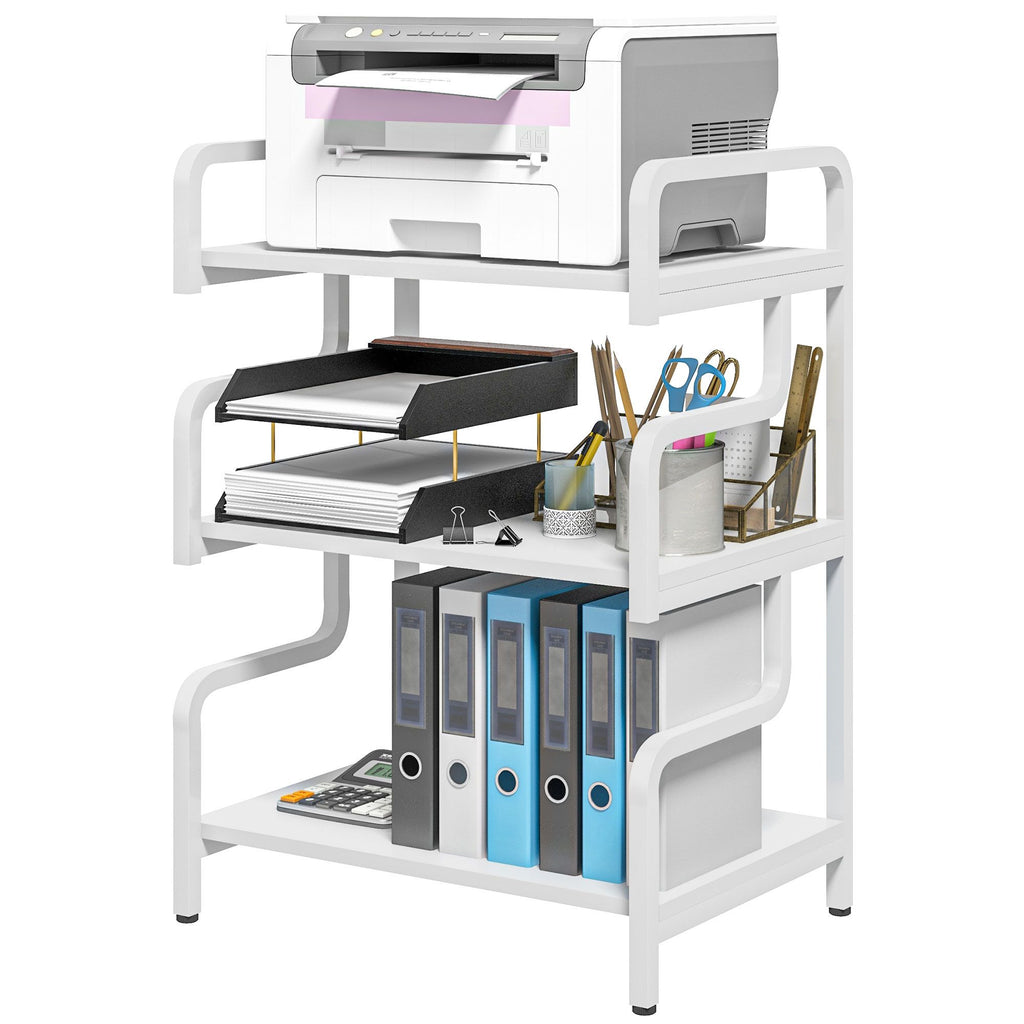 Metal Storage Shelf 3-Tier Freestanding Organizer Printer Stand for Home Office Living Room
