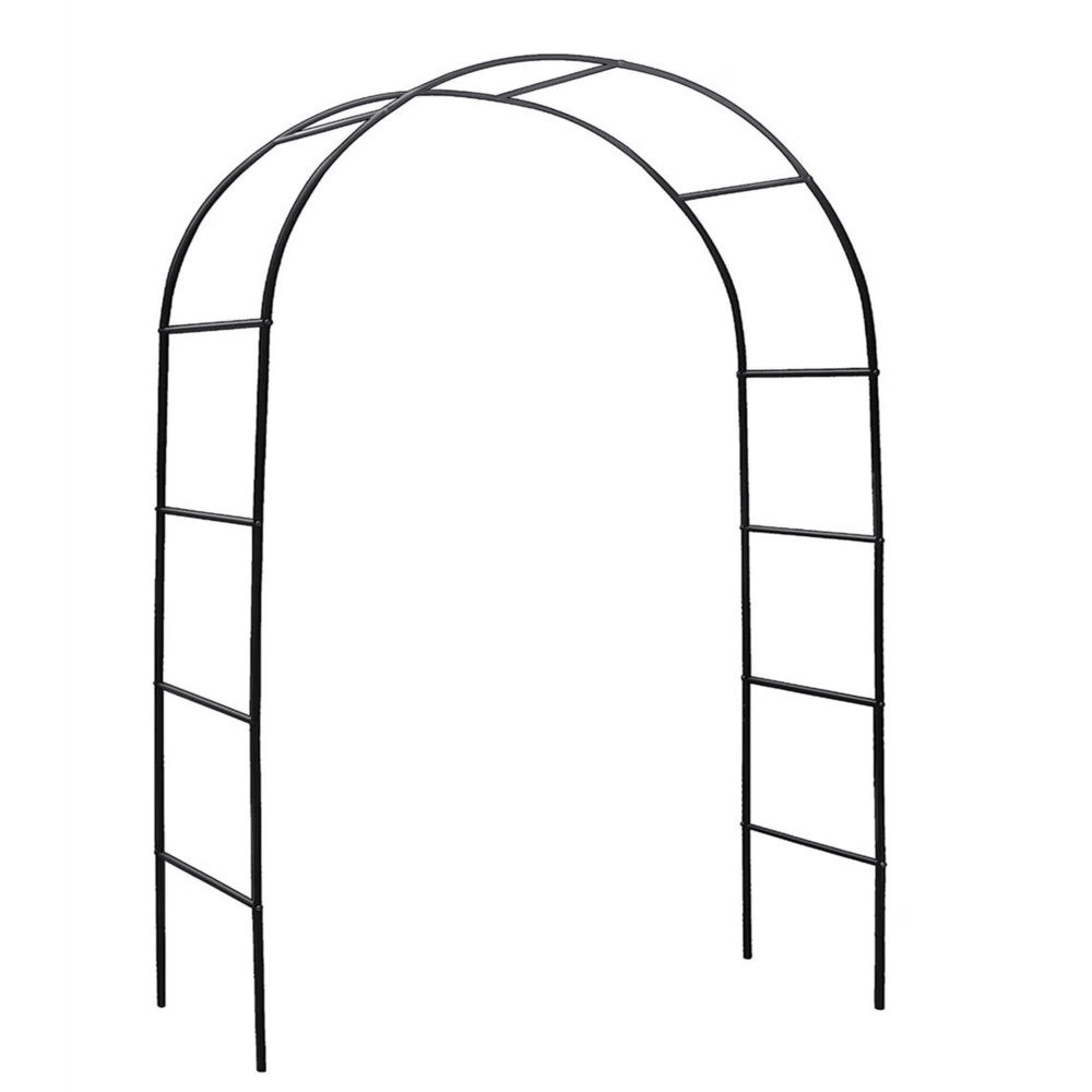 MetalGardenArch Trellis; Adjustable Arbor TrellisforGardenClimbing Plants Support or WeddingDecor, Black 78"H x 45"W