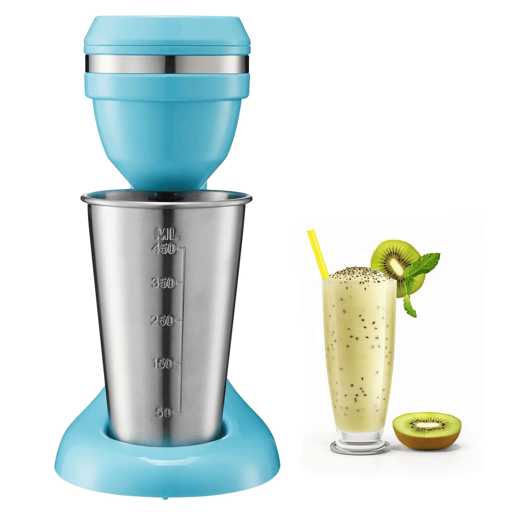 Milkshake Maker, 100W Drink Mixer Machine, Single-Head Blender with Dual-Speed Settings and Stainless Steel Cup, IdealforHome,Kitchen, Bars, and Beverage Shops