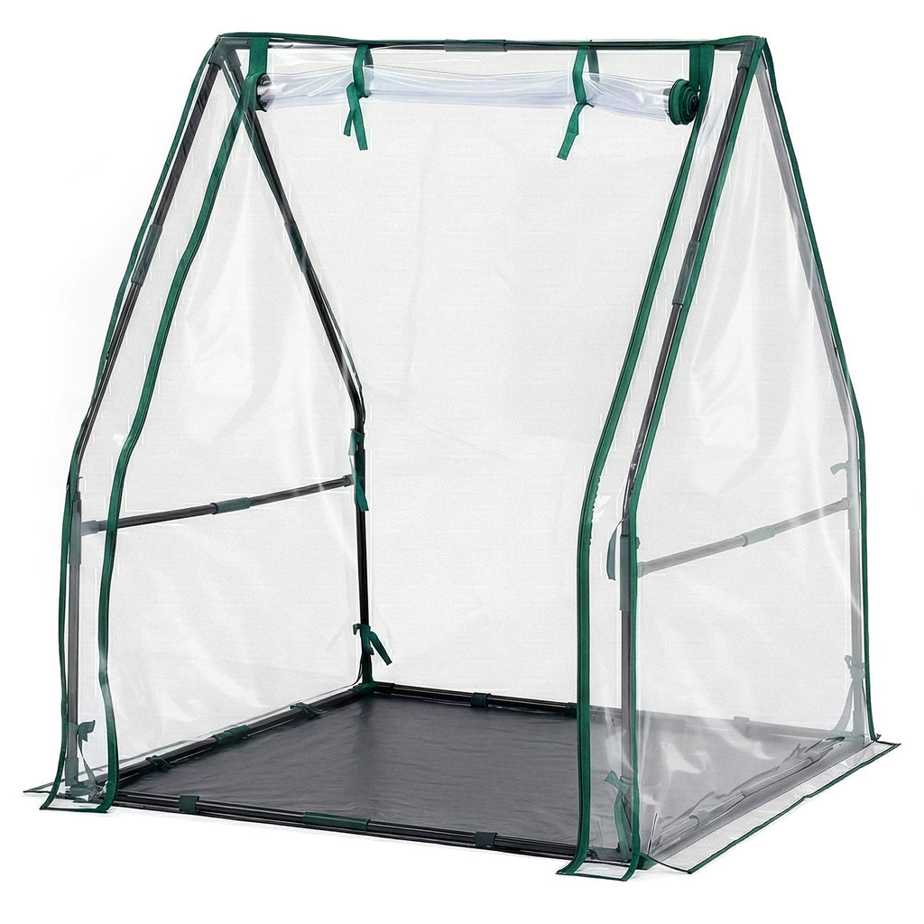 Mini Greenhouse with PVC Cover, Indoor Outdoor Plant Gardening Green House for Garden Backyard, 36*36*42in, White