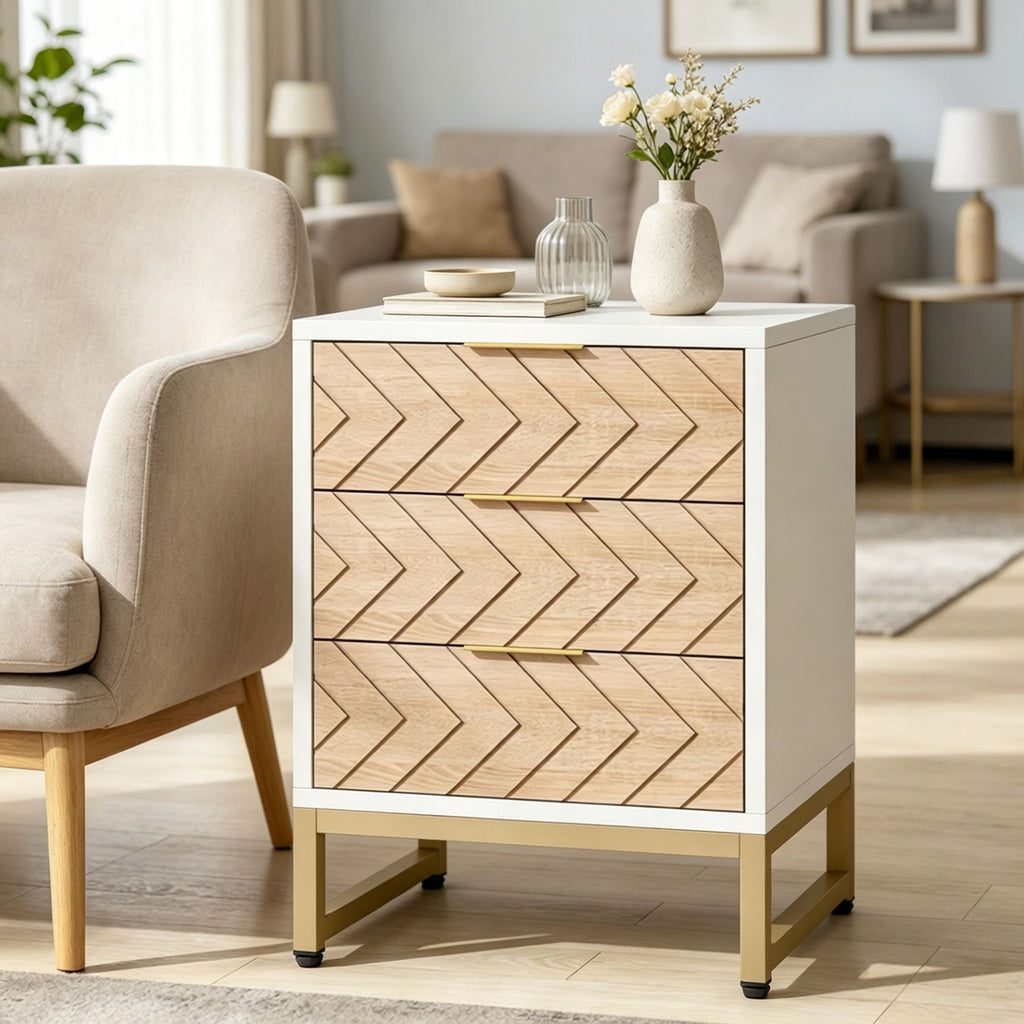 Minimalist Bedside Tables with Adjustable Feet for Bedroom
