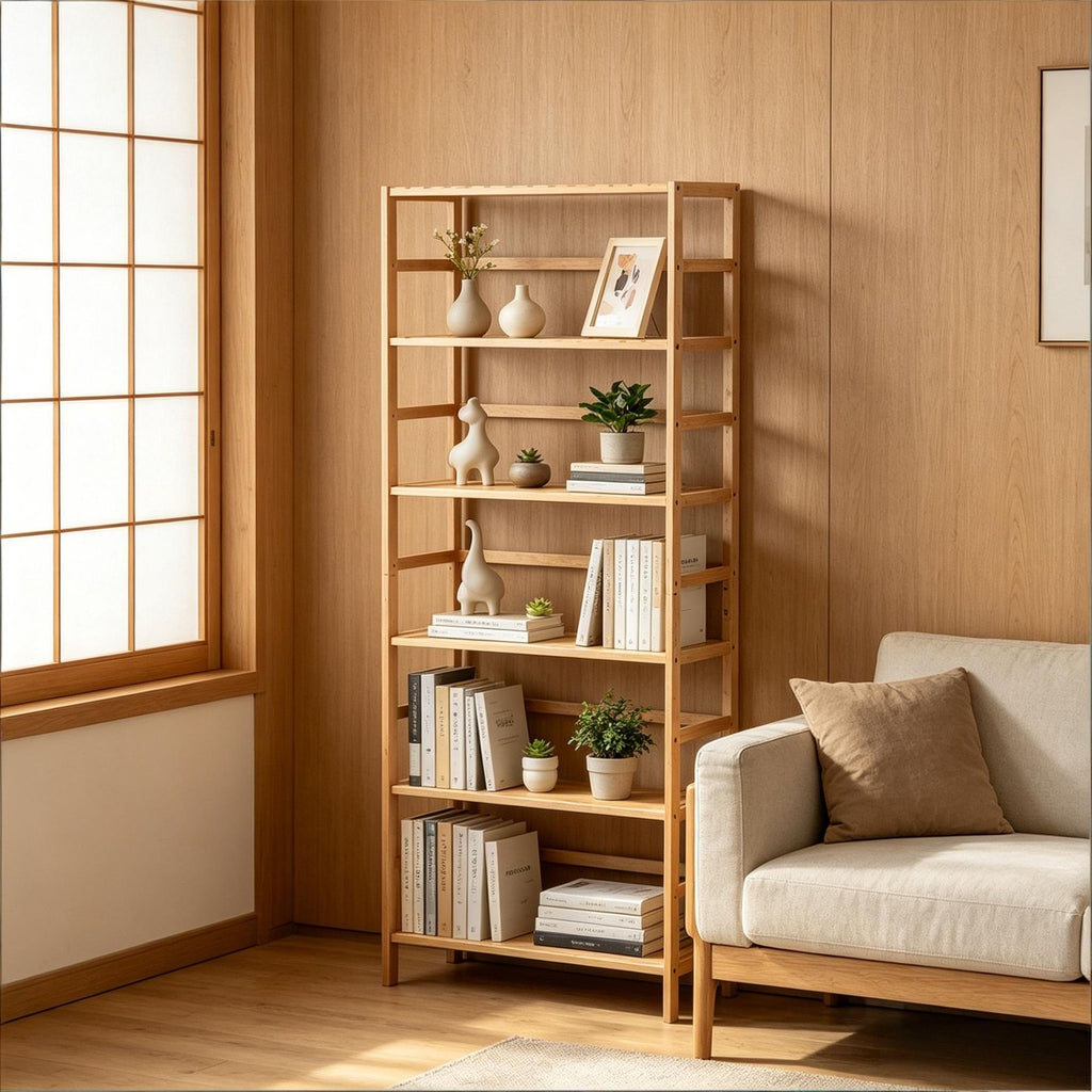 Minimalist Design Bookshelf with Easy to Clean and Waterproof Varnish for Bathroom