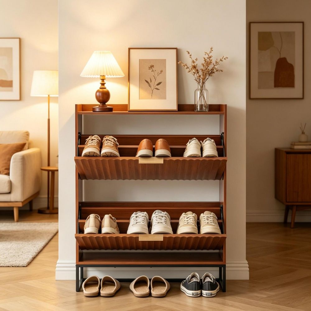 Minimalist Design Shoe Storage Cabine with Space-Saving and Adjustable Shelves for Living Room