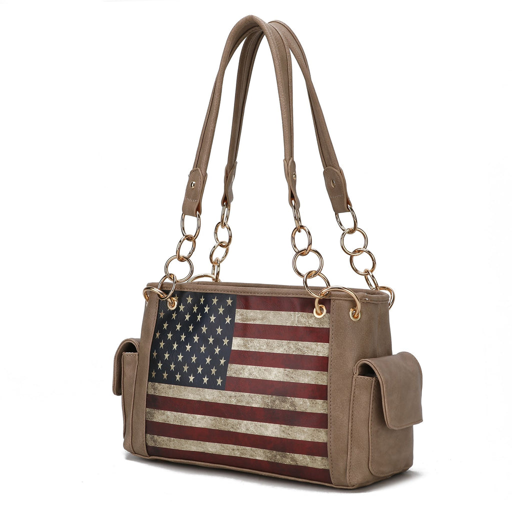 MKF Collection Alaina Vegan Leather Women Flag Shoulder Bag by Mia K