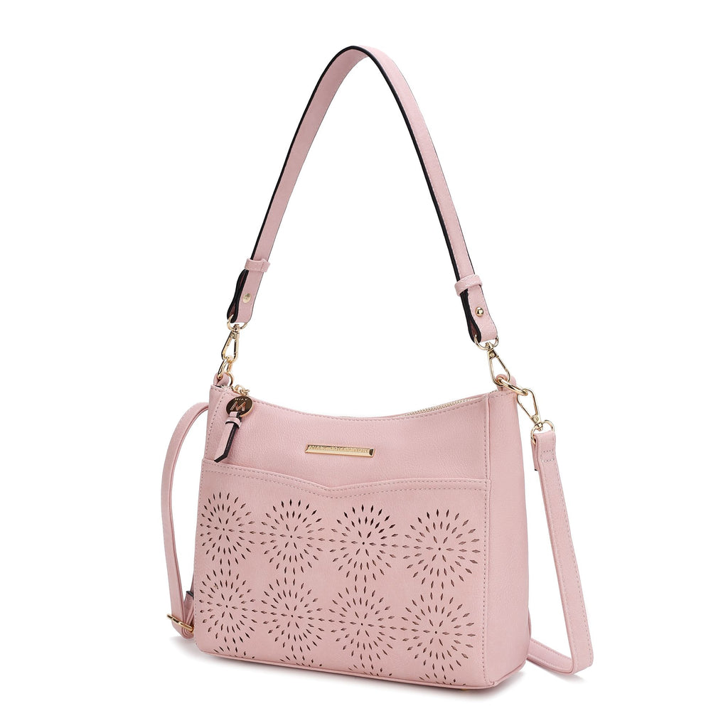 MKF Collection Alanis Laser Cut Vegan Leather Women's Shoulder Bag by Mia k