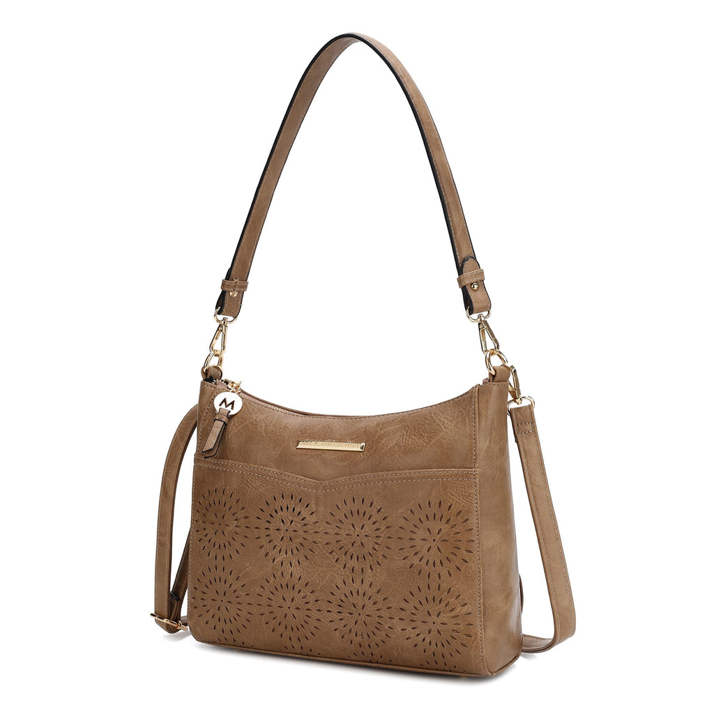 MKF Collection Alanis Laser Cut Vegan Leather Women's Shoulder Bag by Mia k