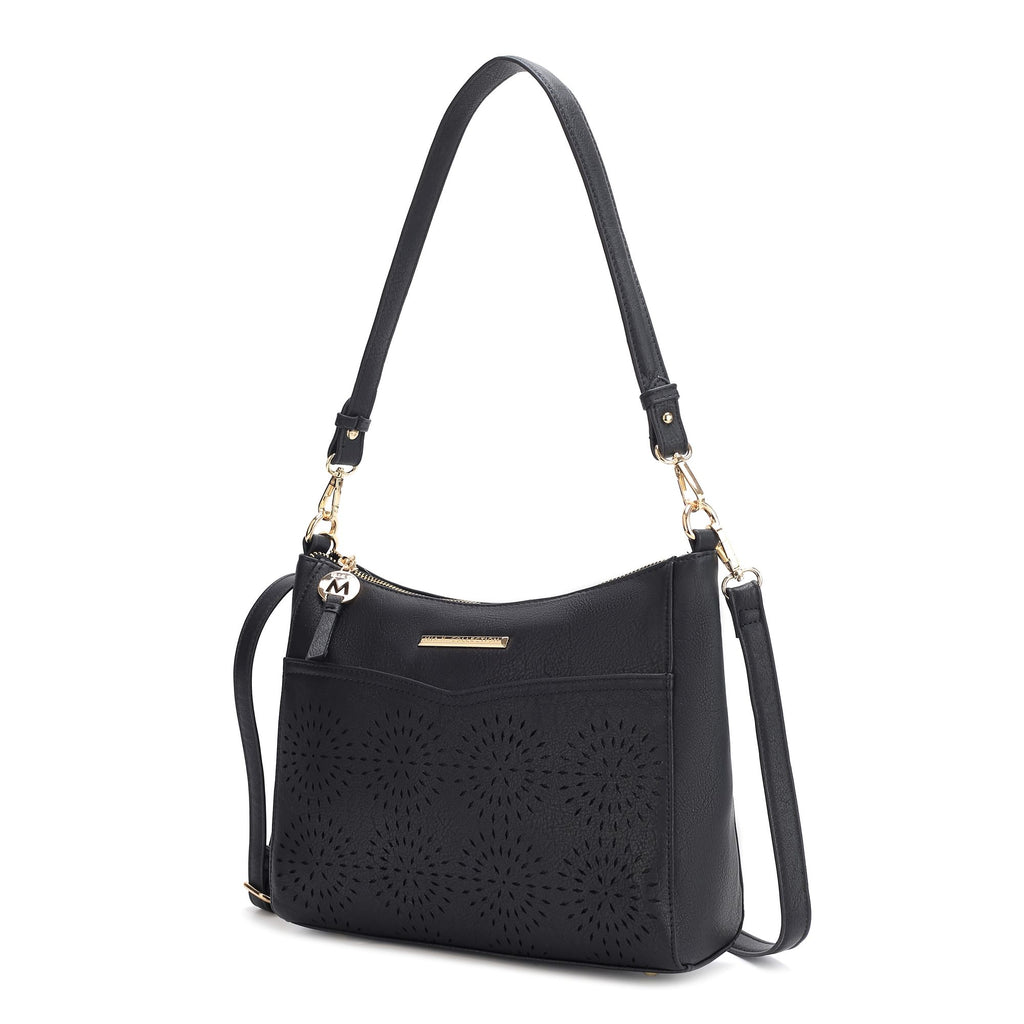 MKF Collection Alanis Laser Cut Vegan Leather Women's Shoulder Bag by Mia k
