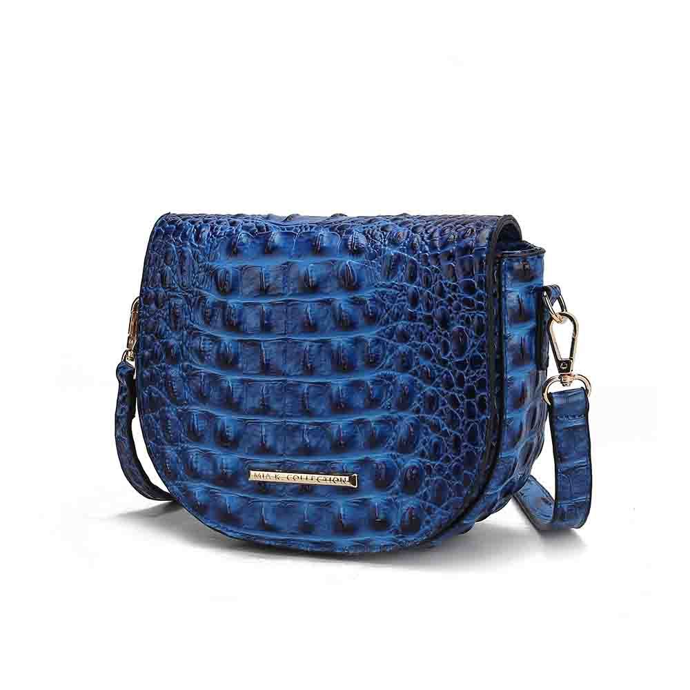 MKF Collection Amalia Crossbody Bag Croc-Embossed Shoulder Bag by Mia K